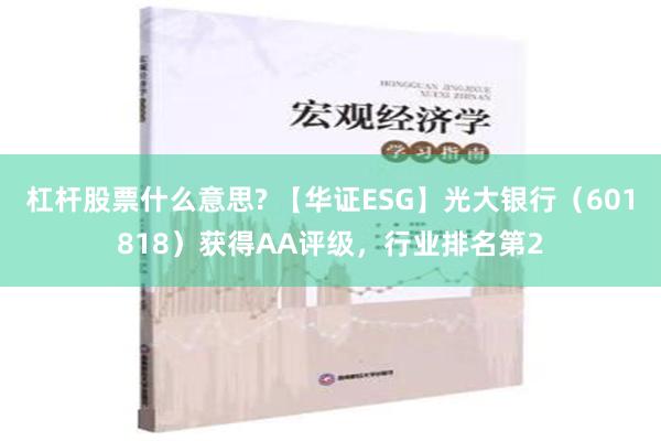 杠杆股票什么意思? 【华证ESG】光大银行（601818）获得AA评级，行业排名第2