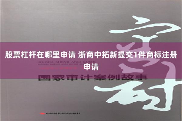 股票杠杆在哪里申请 浙商中拓新提交1件商标注册申请