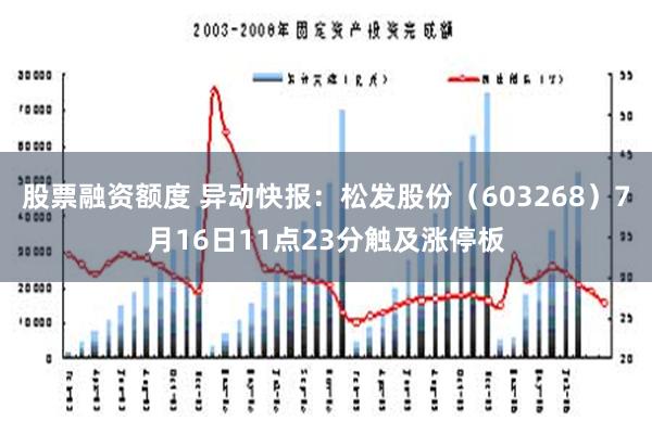 股票融资额度 异动快报：松发股份（603268）7月16日11点23分触及涨停板