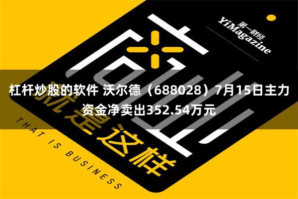 杠杆炒股的软件 沃尔德（688028）7月15日主力资金净卖出352.54万元