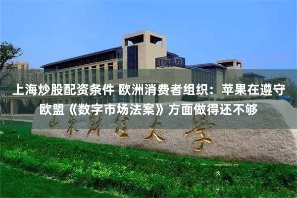 上海炒股配资条件 欧洲消费者组织：苹果在遵守欧盟《数字市场法案》方面做得还不够