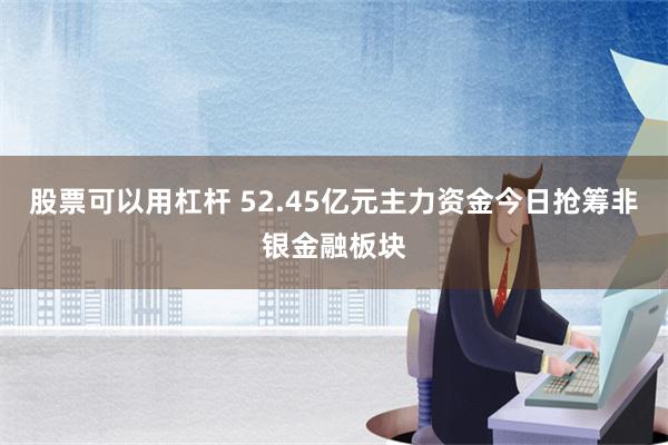 股票可以用杠杆 52.45亿元主力资金今日抢筹非银金融板块